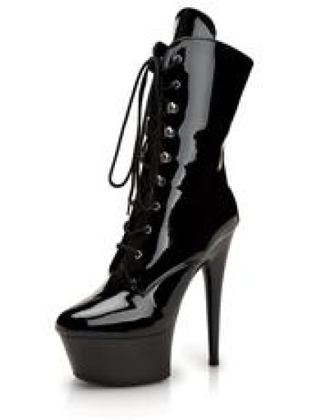 6 PLATFORM BLACK BOOTIE SZ 8