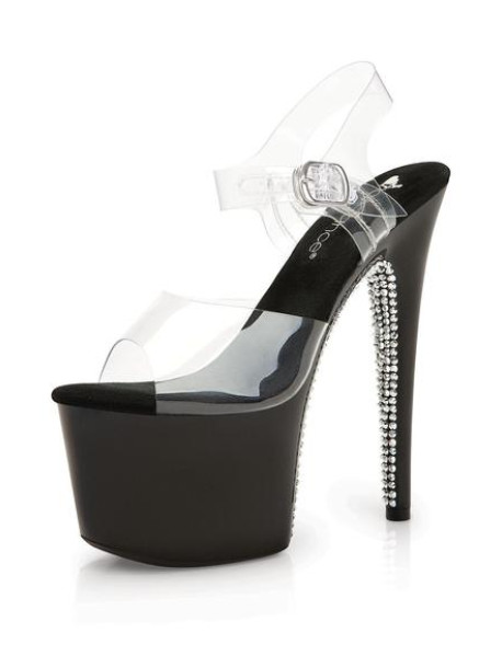 7 HALF RHINESTONE PLATFORM SANDAL SZ 8