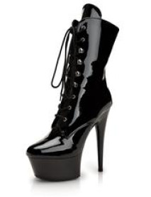 6 PLATFORM BLACK BOOTIE SZ 10