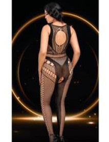 LACE ILLUSION BODYSTOCKING-BLK-Q
