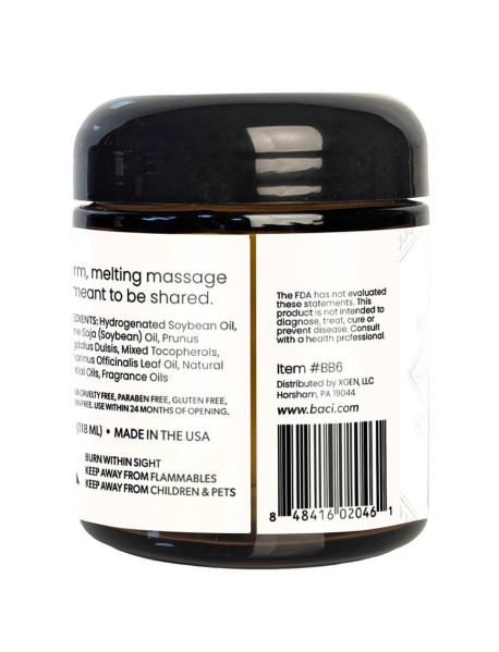 BACI BARE MASSAGE CANDLE- 4OZ VANILLA