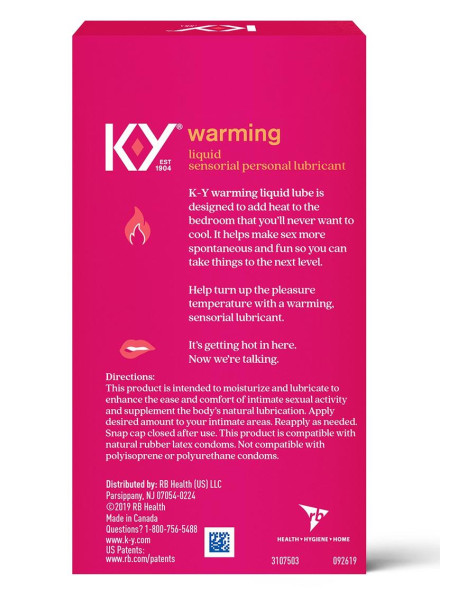 KY WARMING LIQUID LUBRICANT 2.5 OZ KY WARMING LIQUID LUBRICANT 2.5 OZ